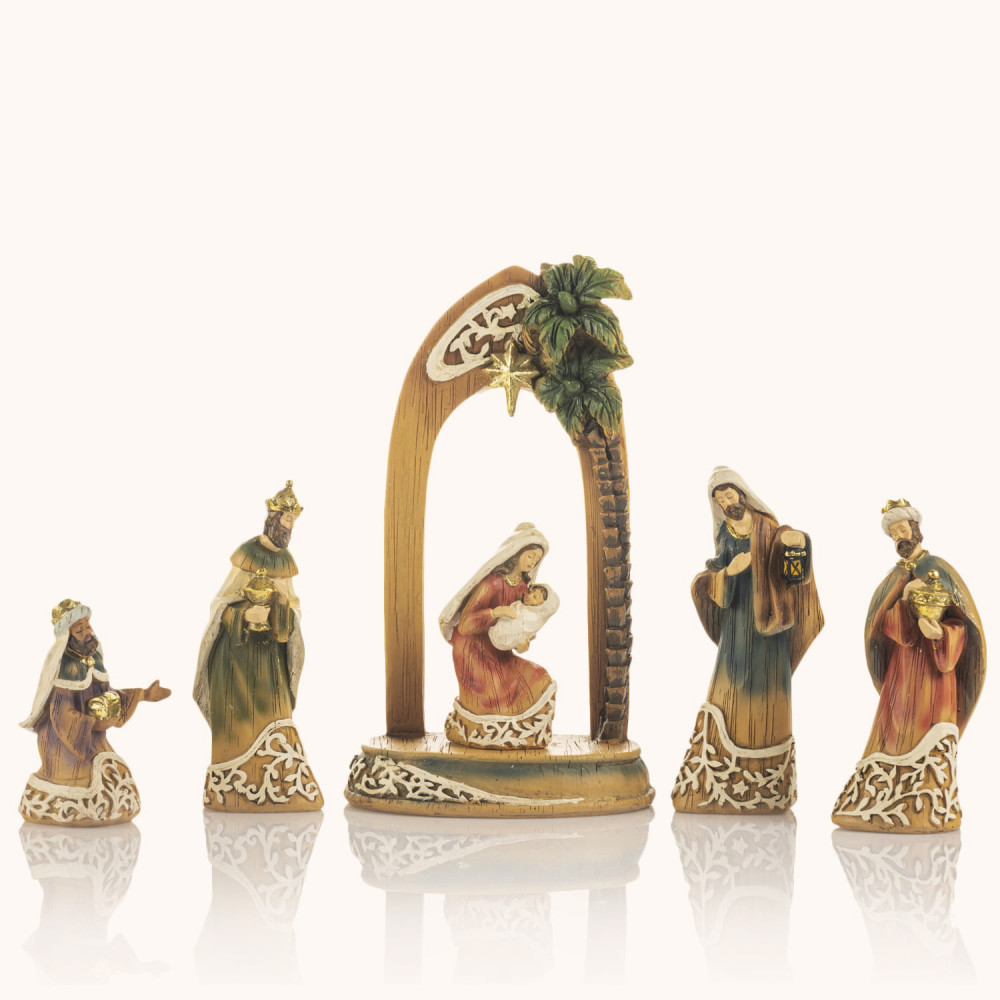 Szopka bożonarodzeniowa | Kremowy ornament | 26 cm | Decorato