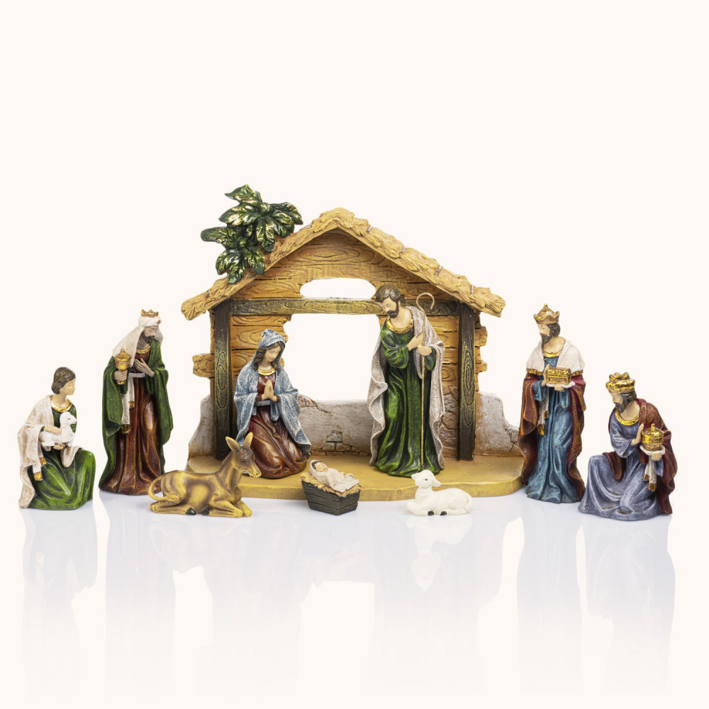 Szopka z figurkami | Wśród pasterzy | 25 cm | Decorato