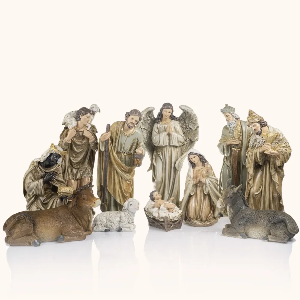 Szopka bożonarodzeniowa | Figurki | Ponadczasowa kolorystyka | 28 cm | Classic