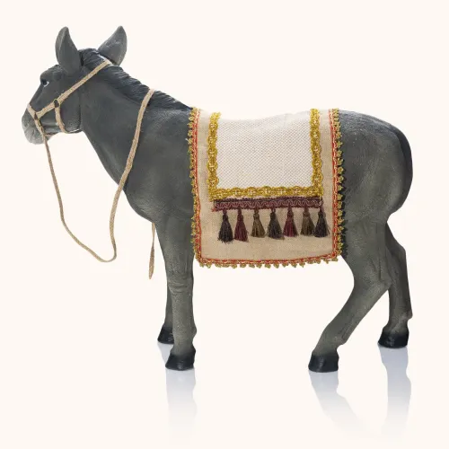 Figura do szopki bożonarodzeniowej | Osioł | Ozdobne siodło | 65 cm | Grande