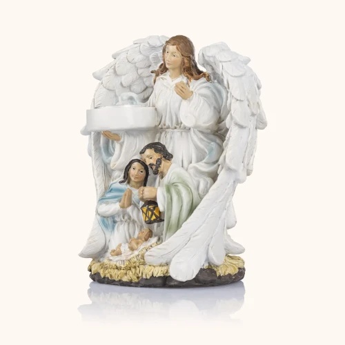 Świecznik świąteczny | Anioł opieki | 18 cm | Classic