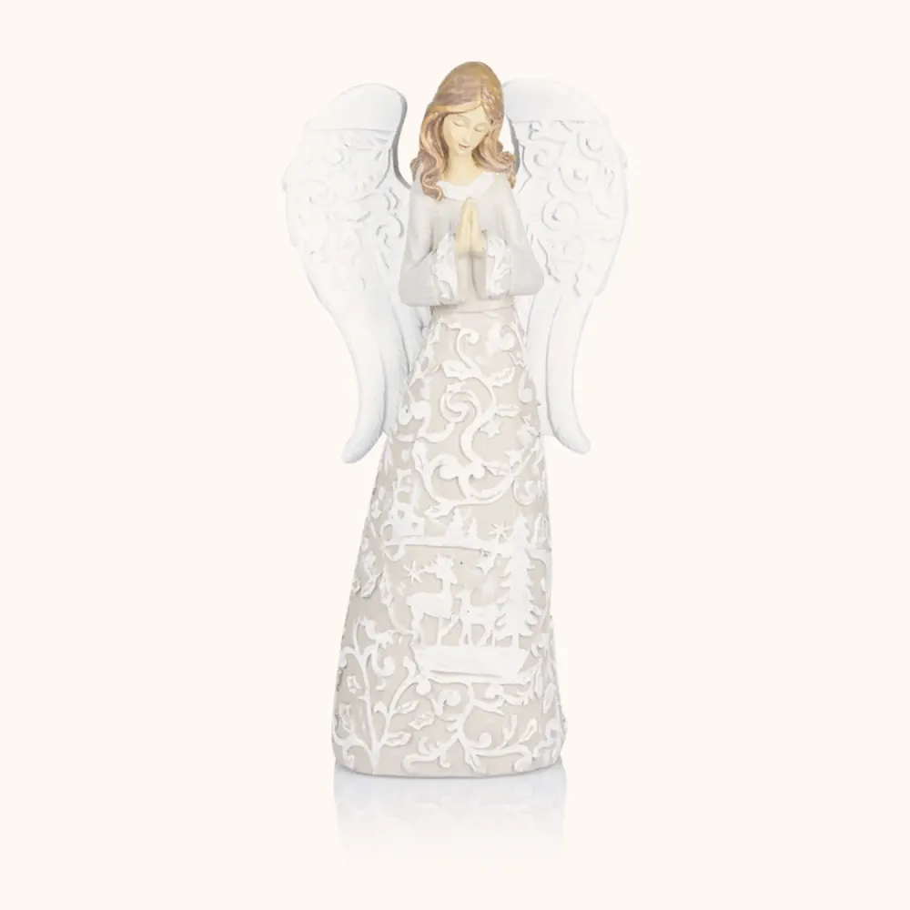 Anioł | Modlitwa | Gołąb | Śnieżynka | 23 cm | Decorato