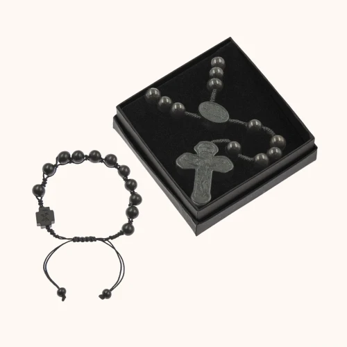 Zestaw | Różaniec | Dziesiątek Różańca | Heban Indonezysjki | 8 mm