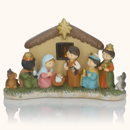 Szopka bożonarodzeniowa | Dla dzieci | 14 cm | Podświetlenie LED | Classic