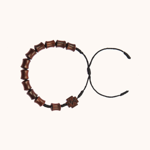 Bransoletka| 10-tka różańca | Drewno mukula | Legno