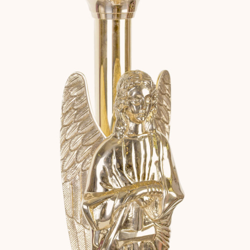 Lichtarz | Mosiądz | Zdobiony | Anioł | 75 cm