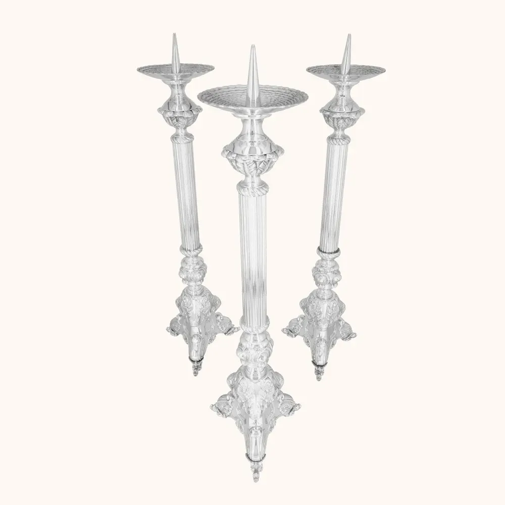 Lichtarz | Mosiądz | Nikiel | 61 cm