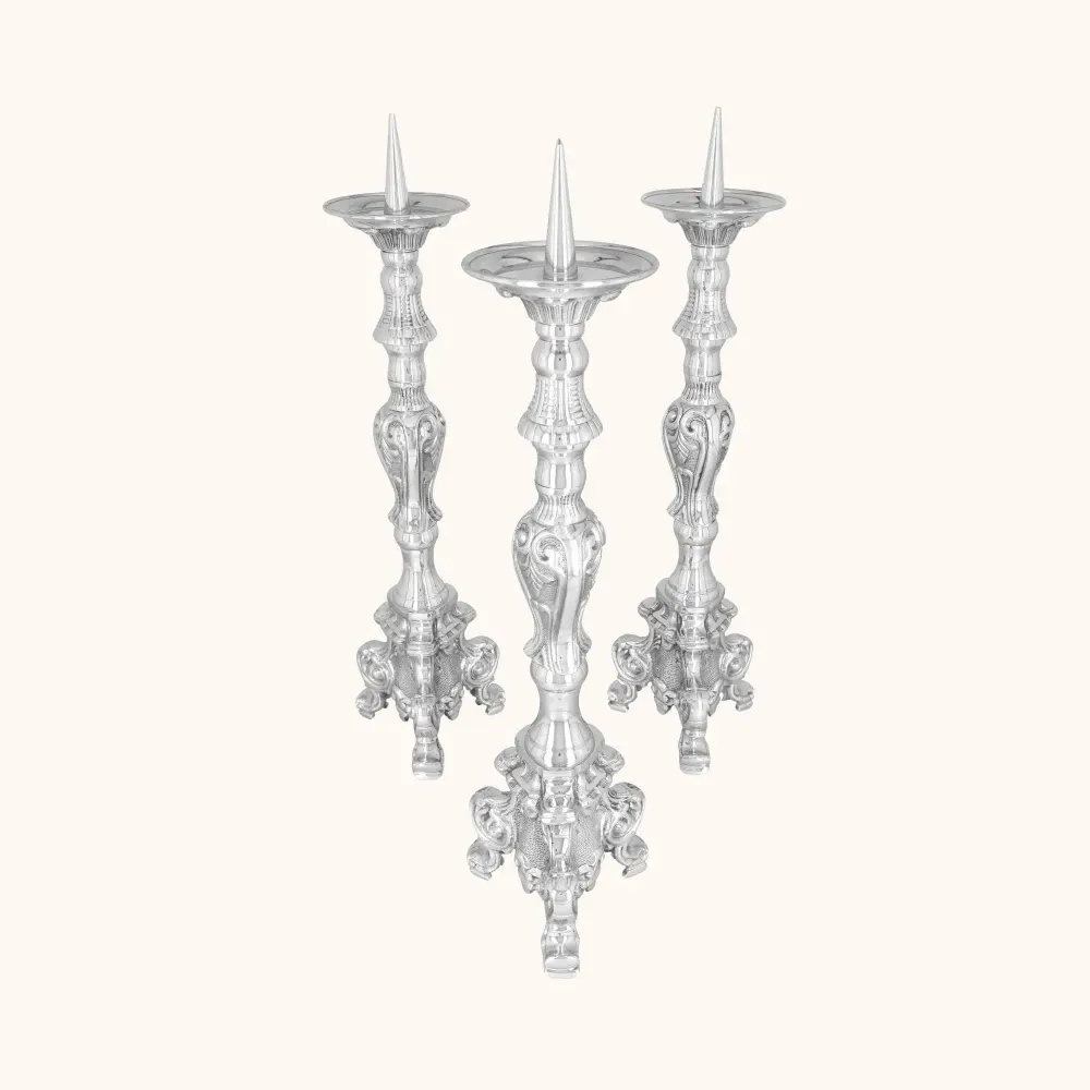 Lichtarz | Mosiądz | Nikiel | 45 cm