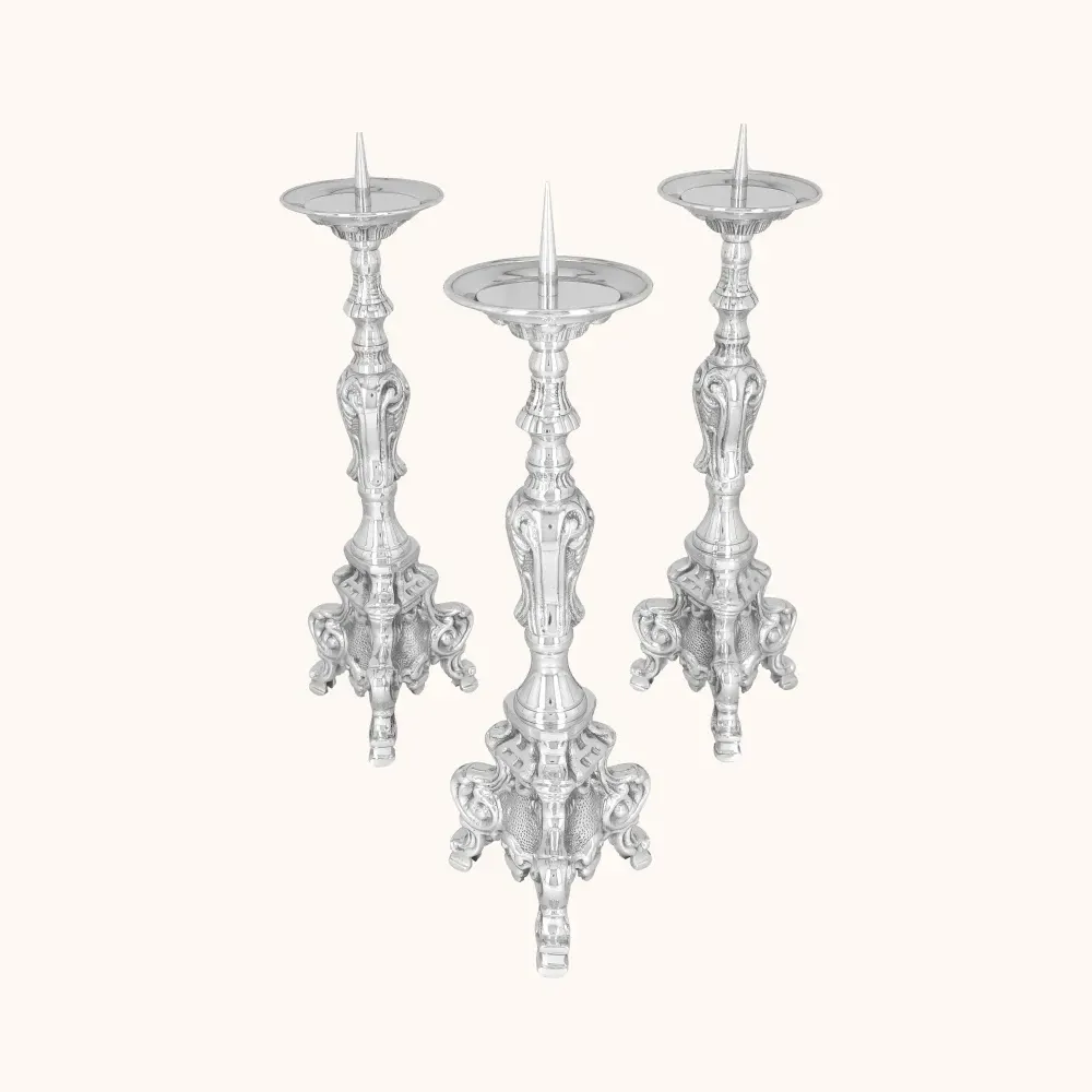 Lichtarz | Mosiądz | Nikiel | 30 cm