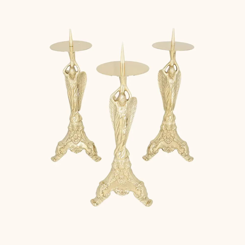 Lichtarz | Mosiądz | Anioł | 27 cm