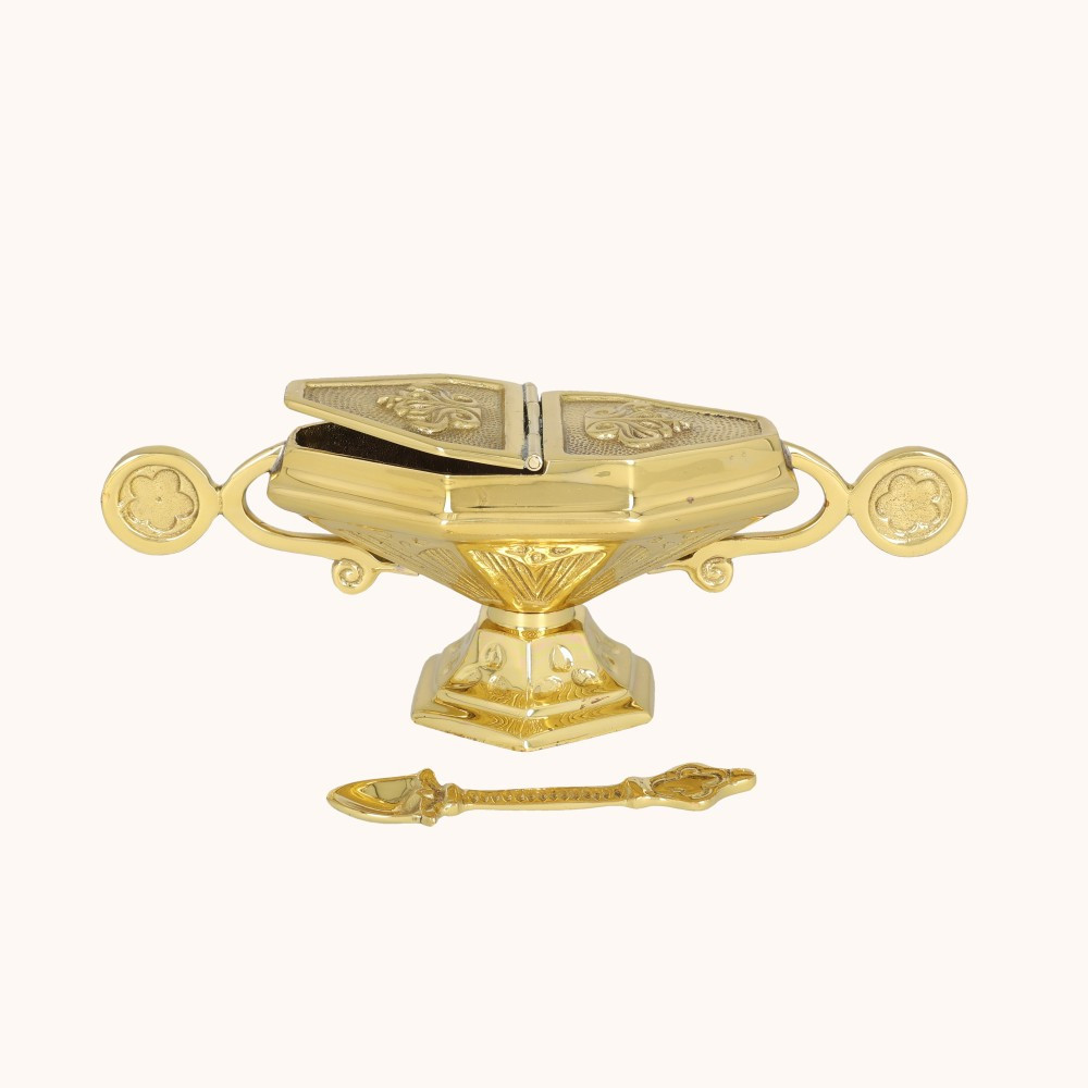 Łódka na kadzidło | Mosiądz | 9 cm