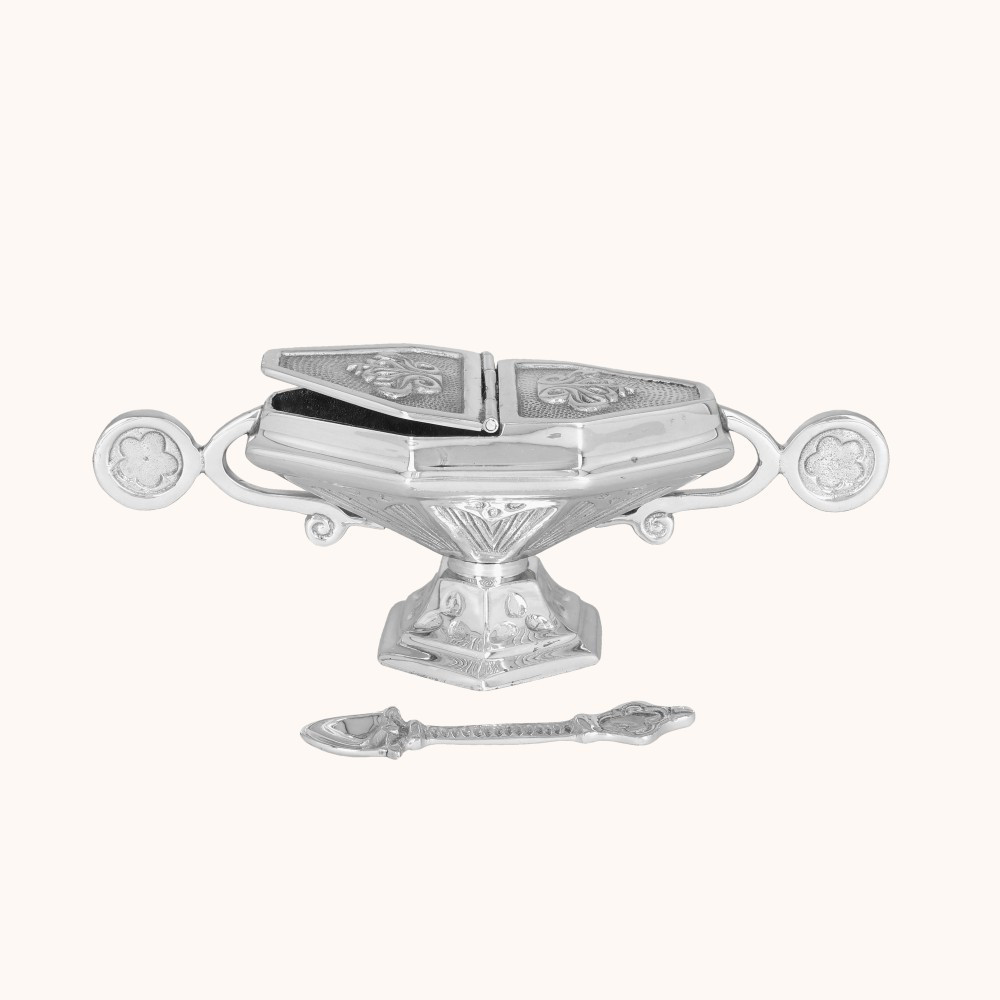 Łódka na kadzidło | Mosiądz | Nikiel | 9 cm