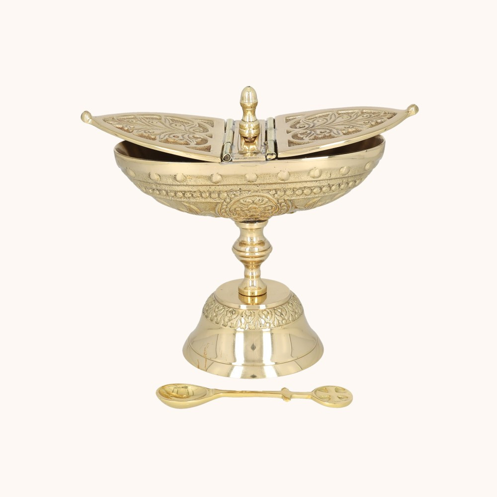 Łódka na kadzidło | Mosiądz | 15 cm