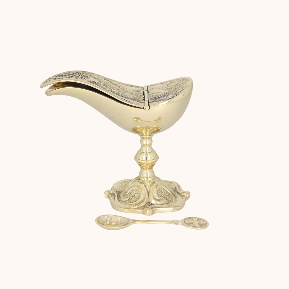 Łódka na kadzidło | Mosiądz | 12 cm