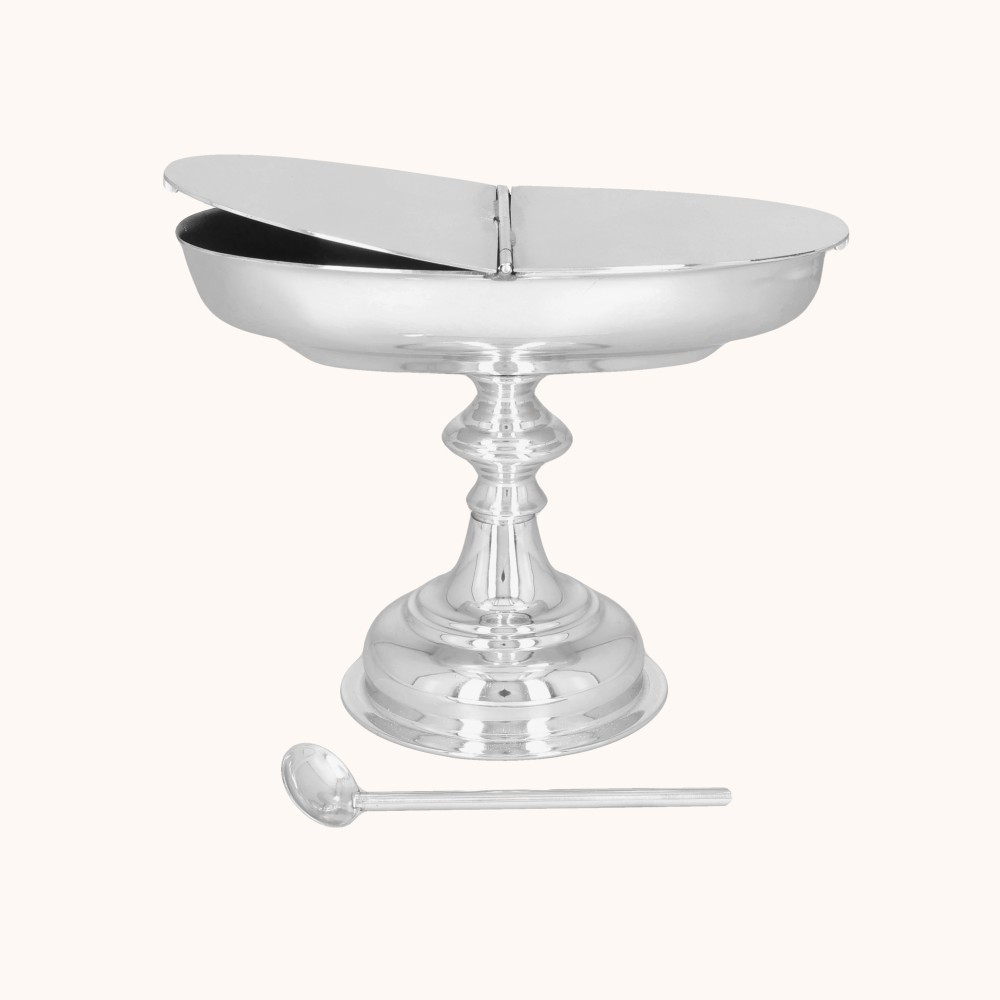 Łódka na kadzidło | Mosiądz | Nikiel | 13 cm