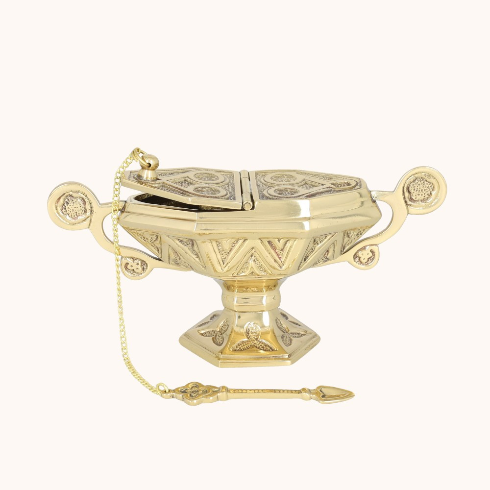 Łódka na kadzidło | Mosiądz | 11 cm