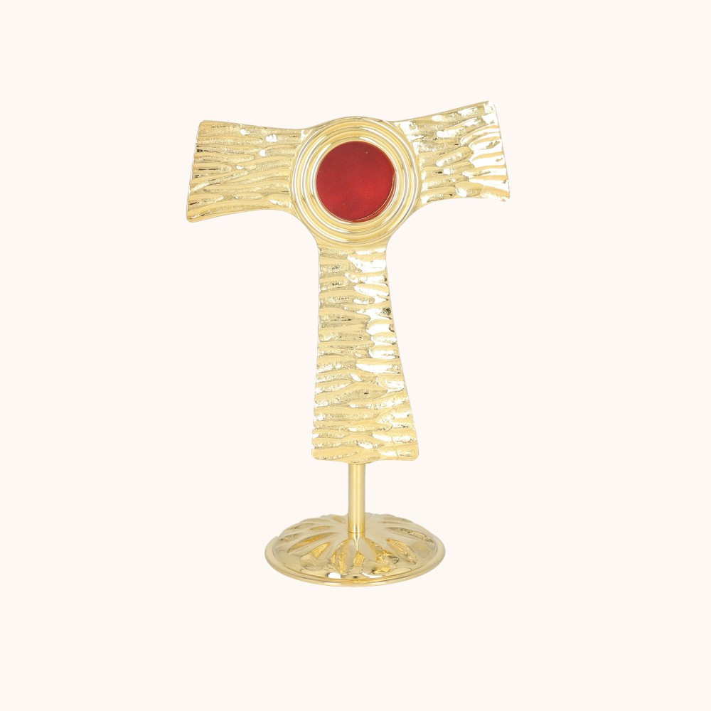 Relikwiarz | Mosiądz | Tau | 19 cm