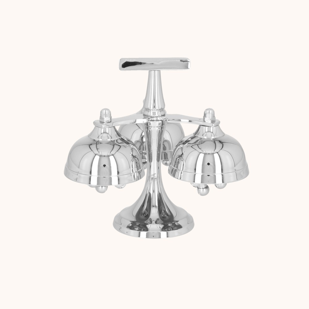 Dzwonki liturgiczne | Potrójne | Mosiądz | Nikiel | 18 cm