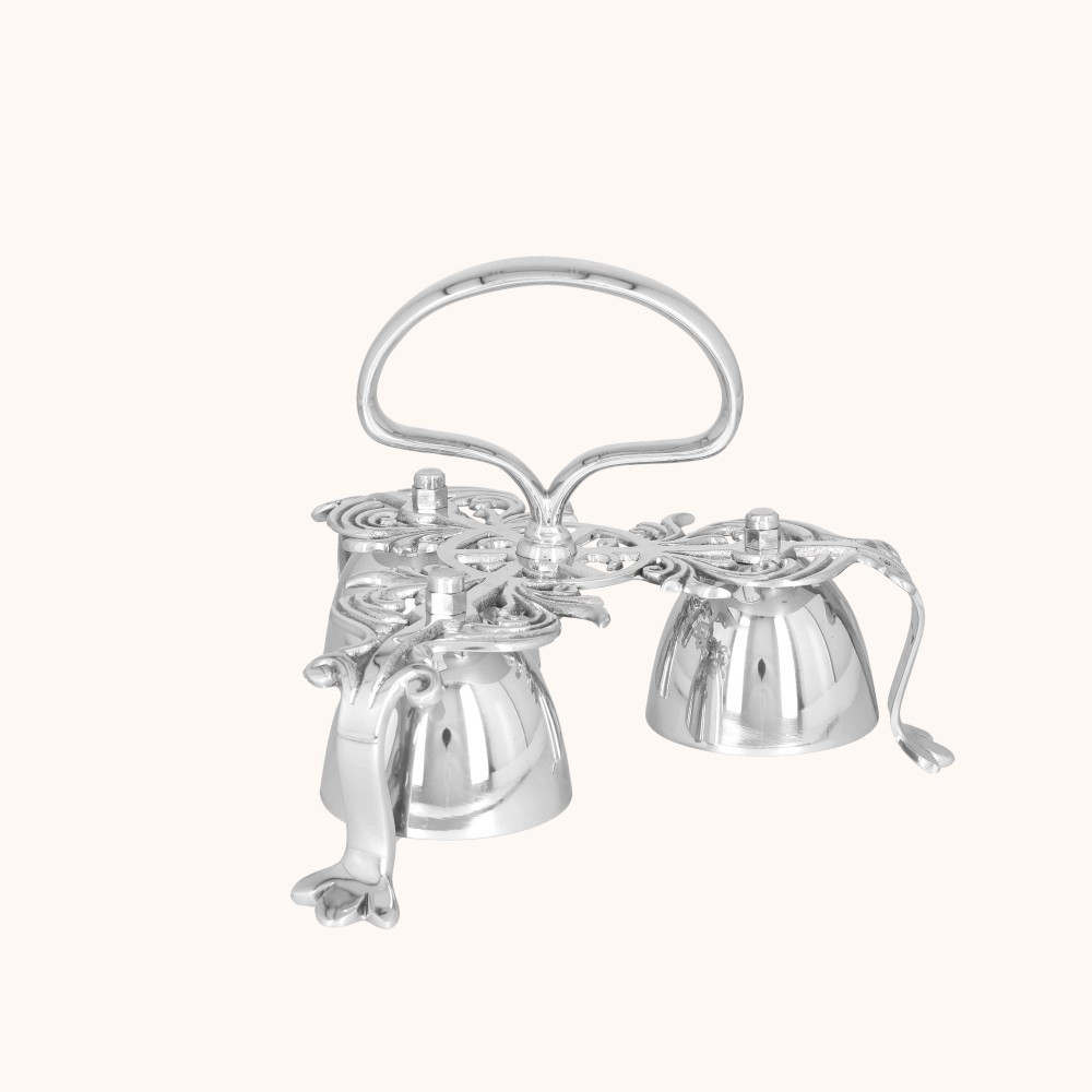 Dzwonki liturgiczne potrójne | Mosiądz | Nikiel | 15 cm