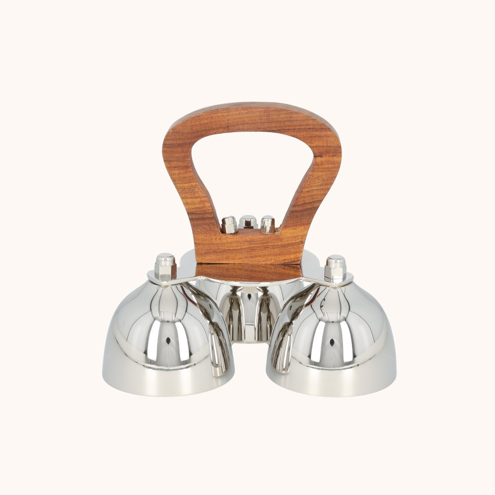 Dzwonki liturgiczne | Potrójne | Mosiądz | Nikiel | 13 cm