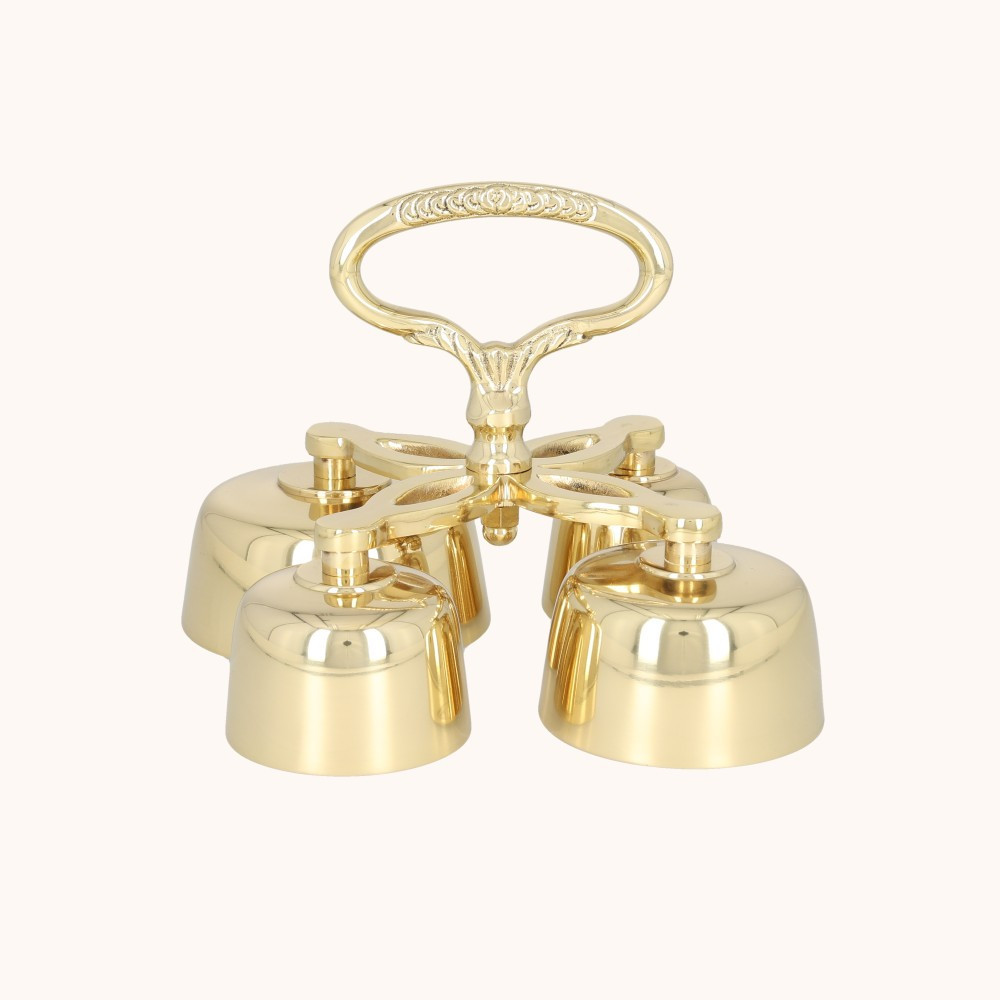 Dzwonki liturgiczne | Poczwórne | Mosiądz | 16 cm