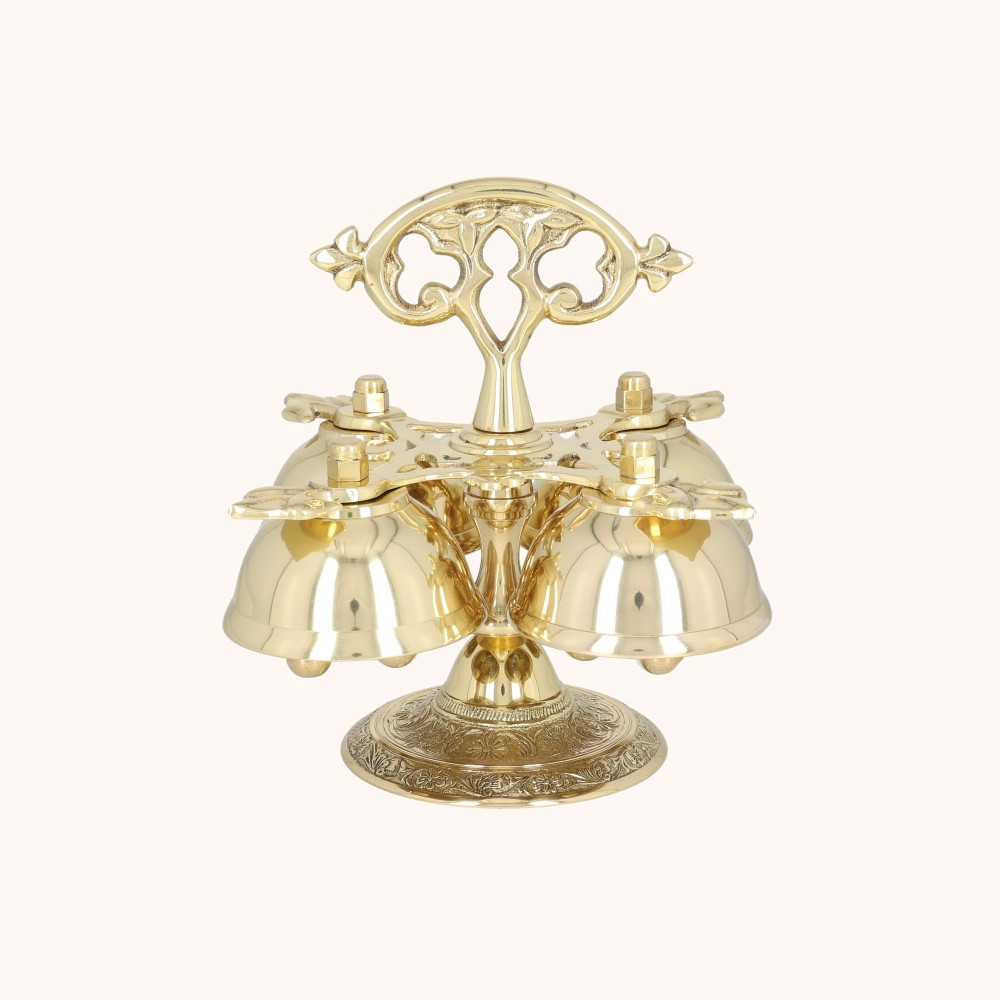 Dzwonki liturgiczne | Poczwórne | Mosiądz | 16 cm