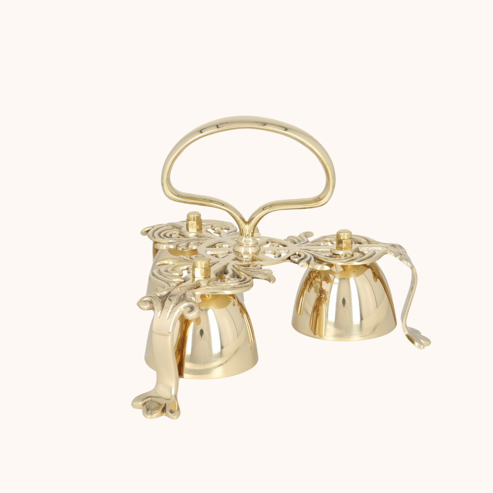 Dzwonki liturgiczne potrójne | Mosiądz | 15 cm