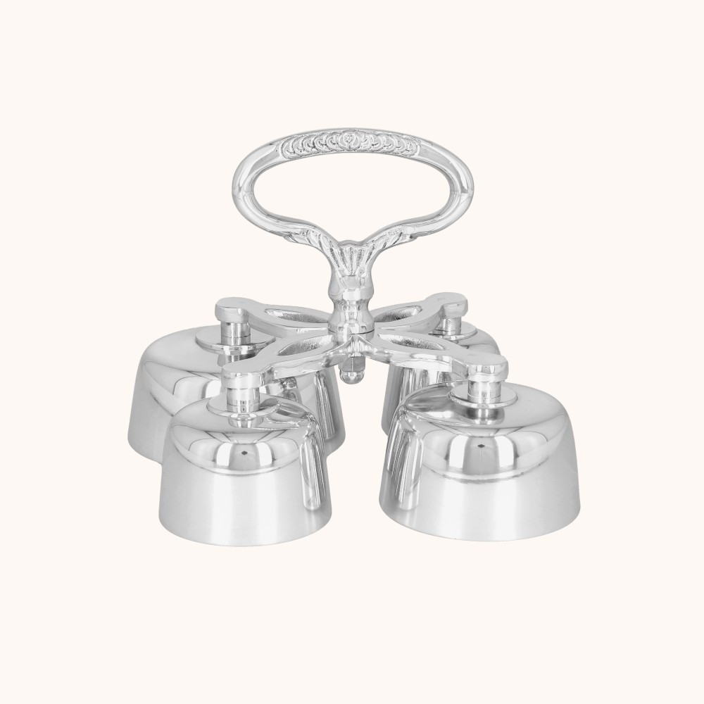 Dzwonki liturgiczne | Poczwórne | Mosiądz | Nikiel | 16 cm