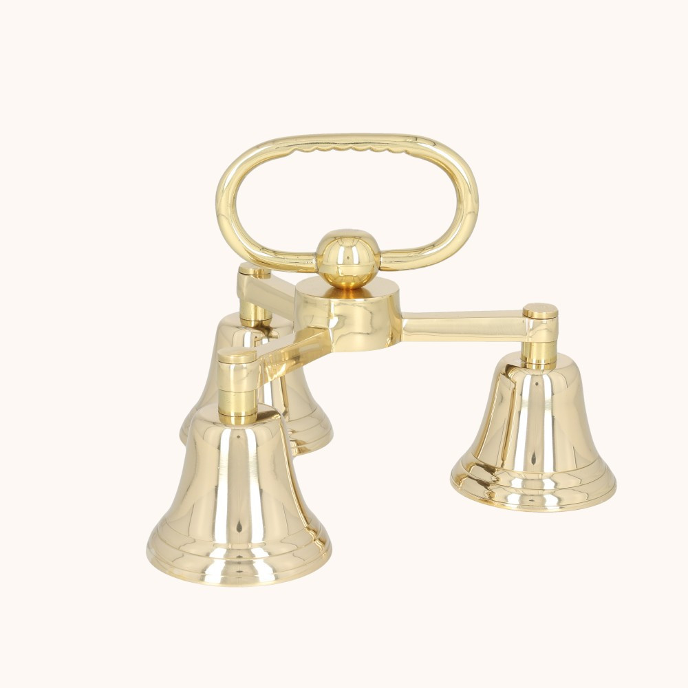 Dzwonki liturgiczne | Potrójne | Mosiądz | 15 cm