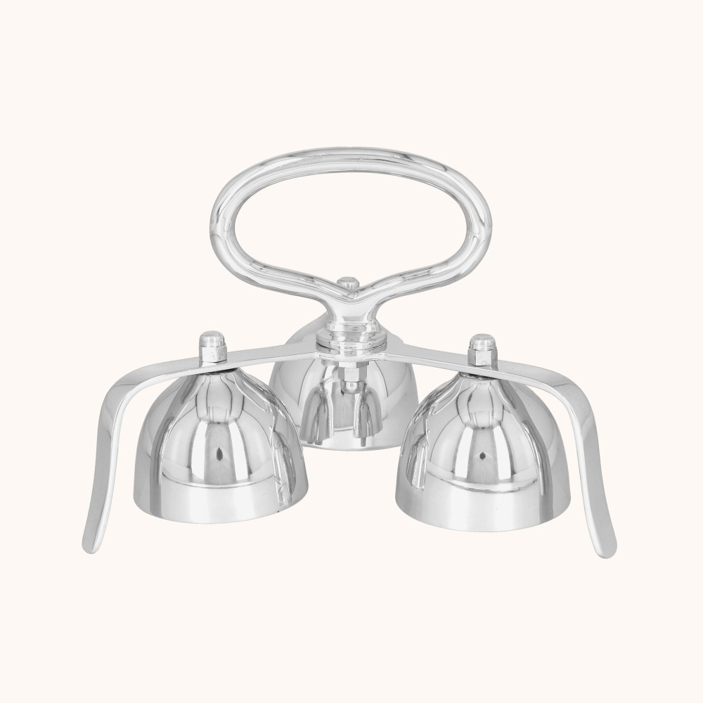 Dzwonki liturgiczne | Potrójne | Mosiądz | Nikiel | 14 cm