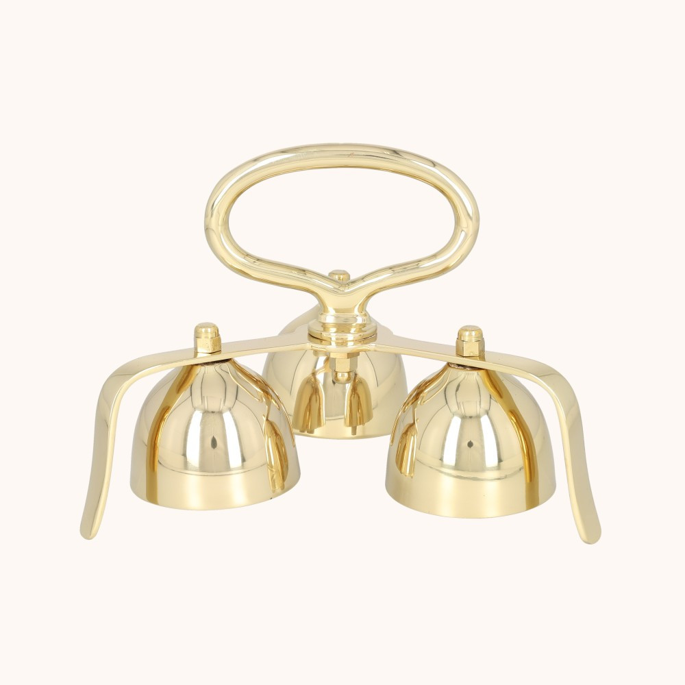 Dzwonki liturgiczne | Potrójne | Mosiądz | 14 cm