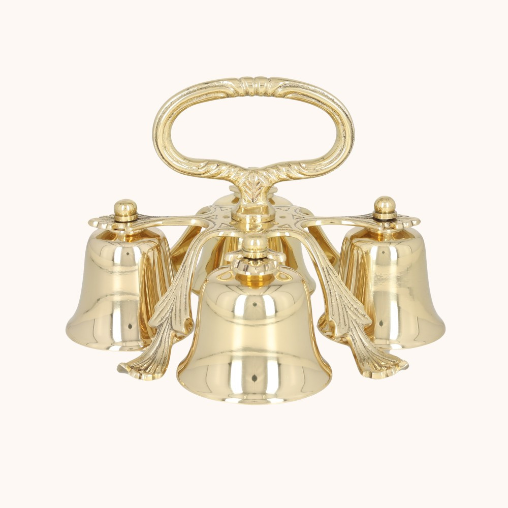 Dzwonki liturgiczne | Poczwórne | Mosiądz | 14 cm