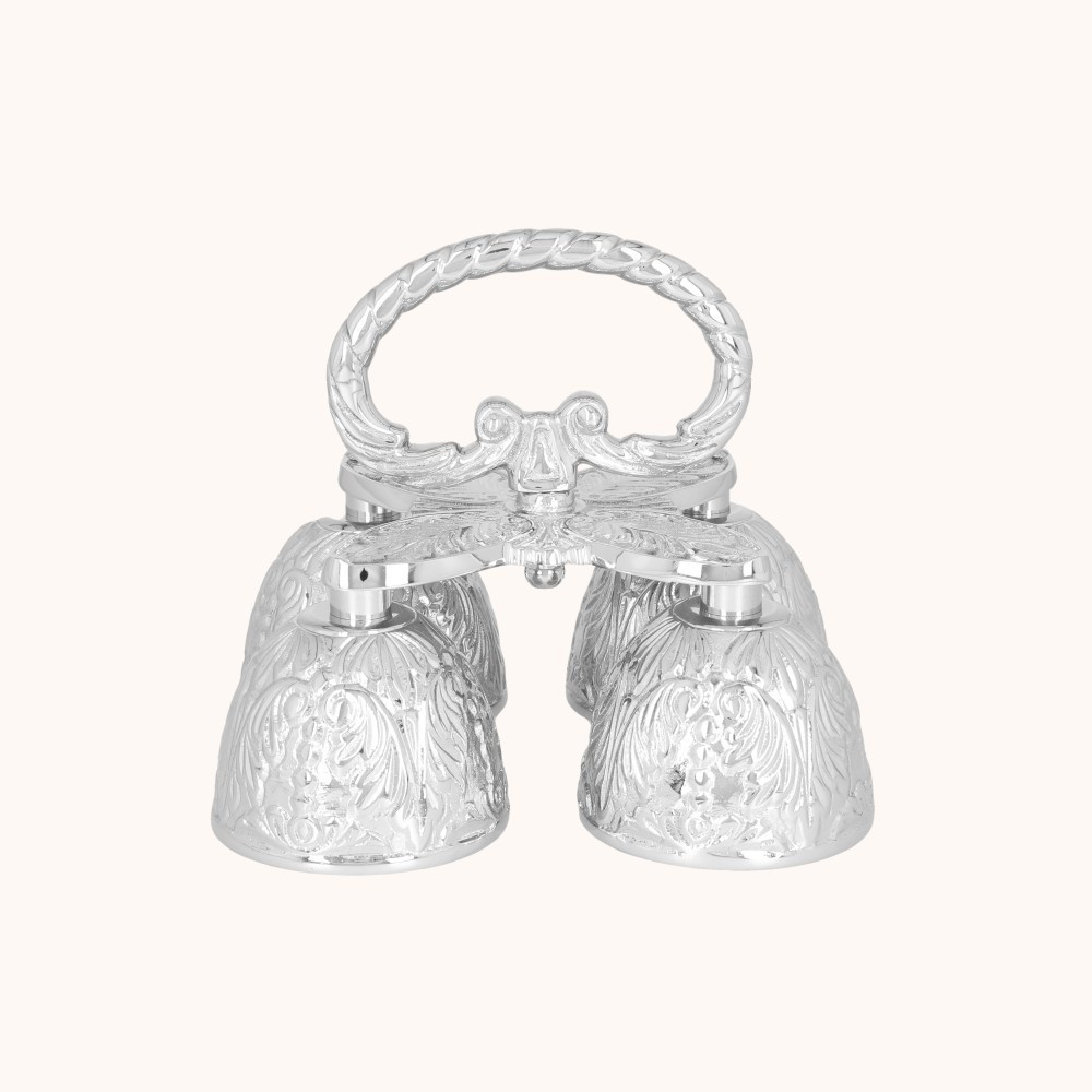 Dzwonki liturgiczne | Poczwórne | Mosiądz | Nikiel | 13 cm