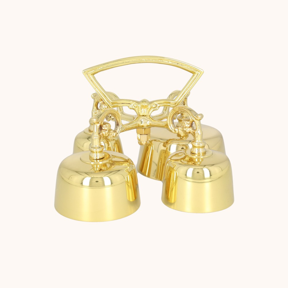 Dzwonki liturgiczne | Poczwórne | Mosiądz | 12 cm