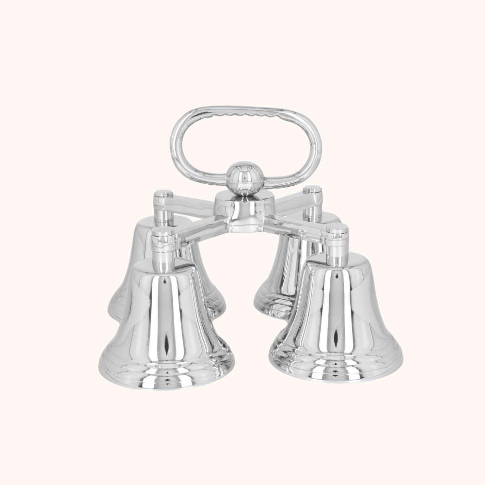 Dzwonki liturgiczne | Poczwórne | Mosiądz | Nikiel | 16 cm