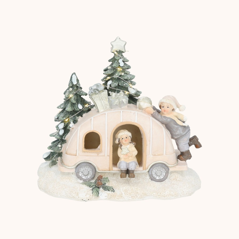 Figurka | Autko Świąteczne | Świecące | 16 cm | Favola