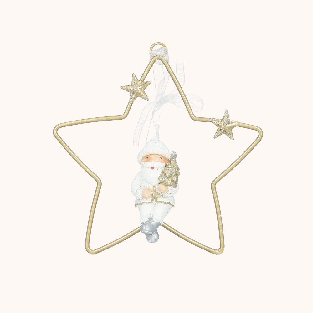 Zawieszka | Kształt Gwiazdy | Święty Mikołaj | 15 cm | Favola