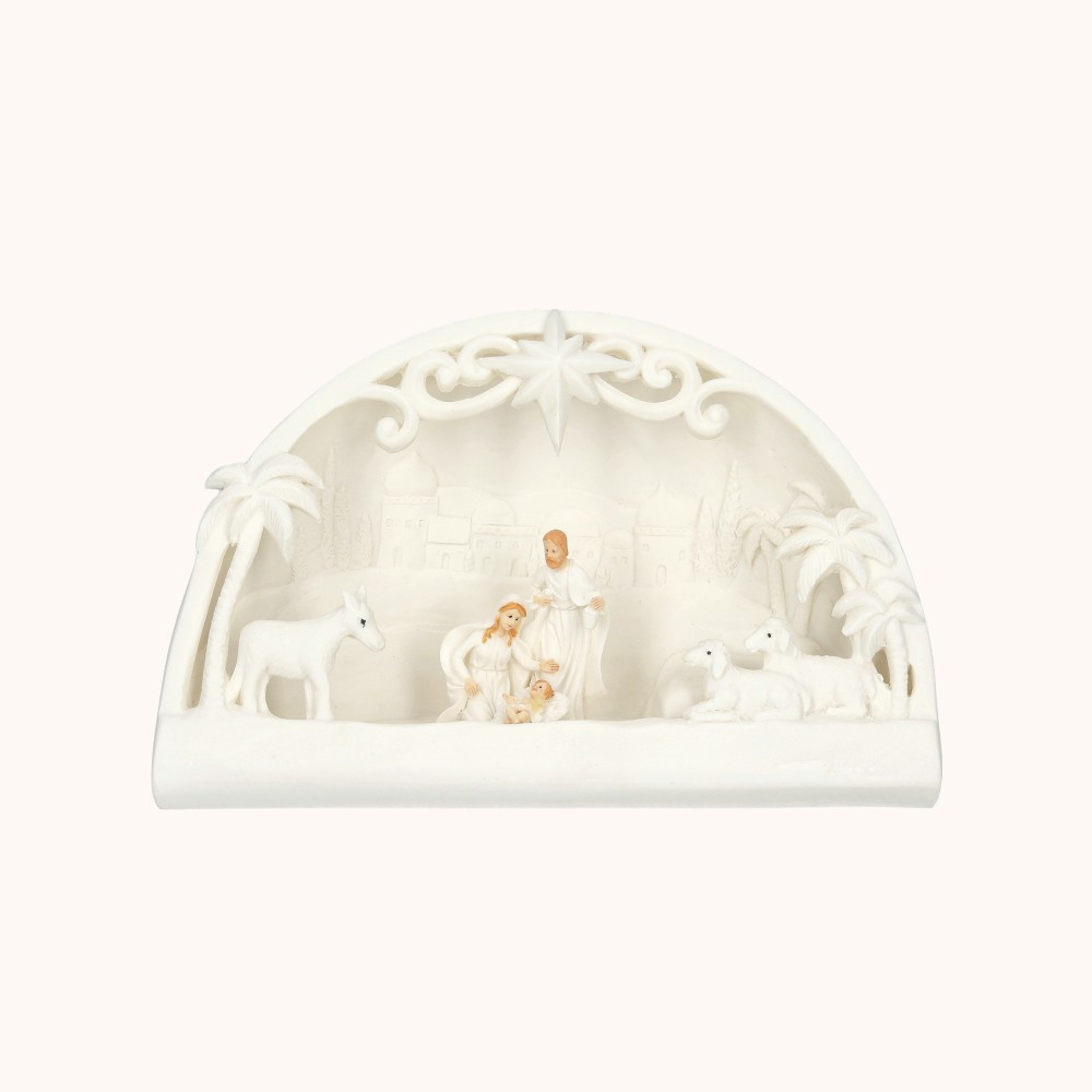 Szopka bożonarodzeniowa | Święta Rodzina | 9 cm | Bianco