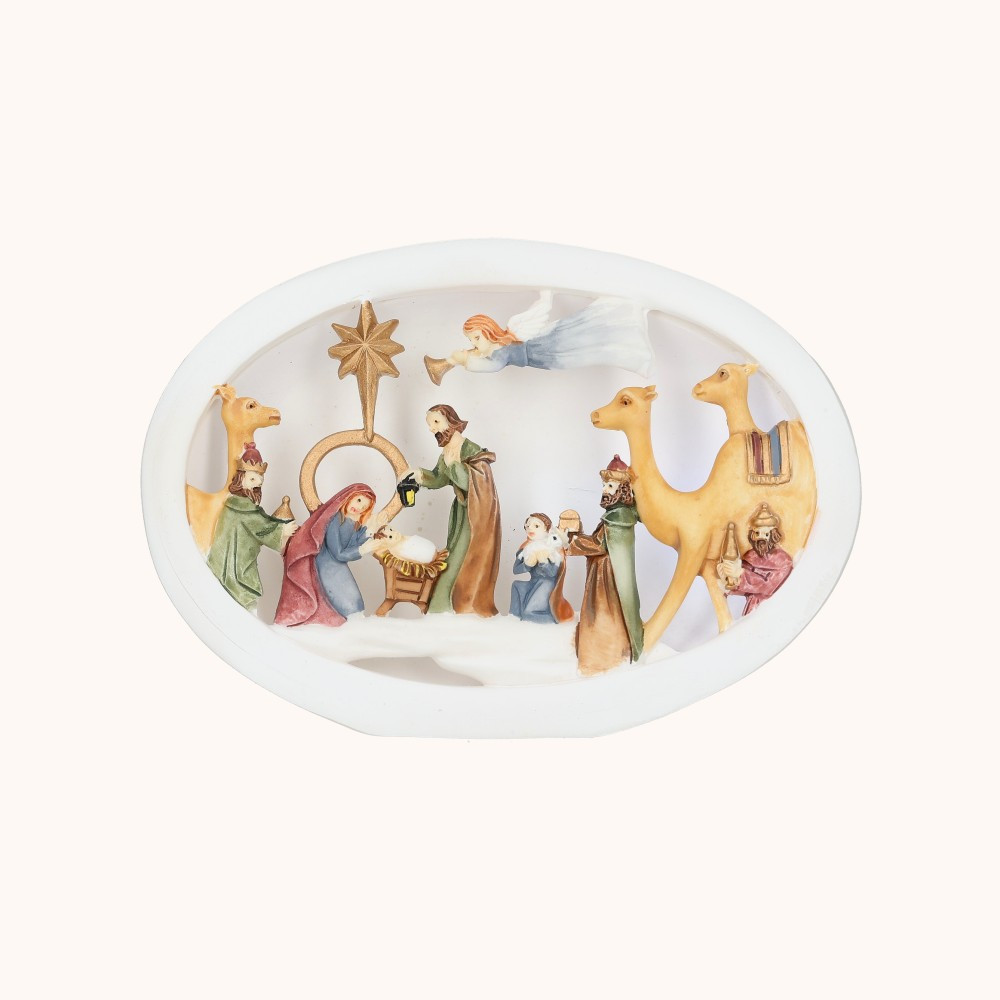Szopka bożonarodzeniowa | Trzej Królowie | Świecąca | 8 cm | Bianco