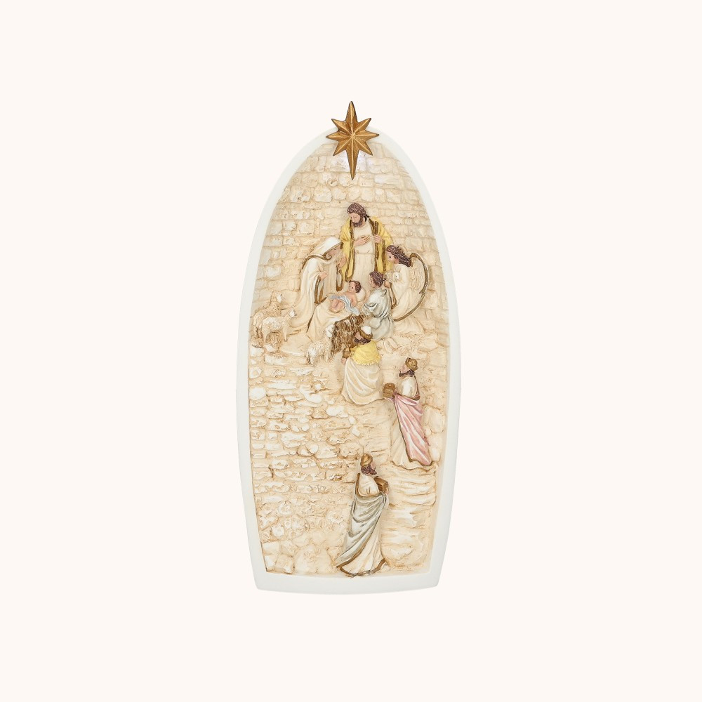 Figurka | Święta Rodzina ujęta w skale | 21 cm | Bianco