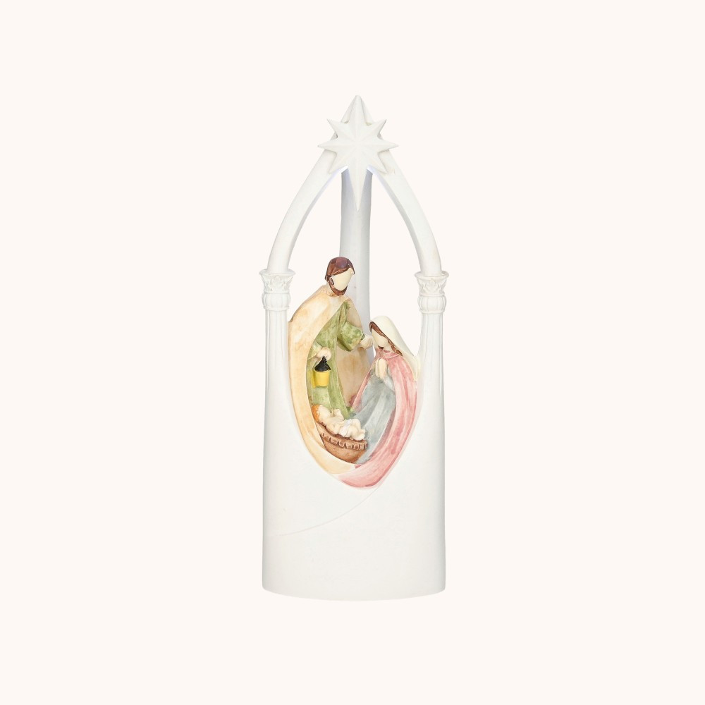 Figurka | Święta Rodzina | Świecąca | 14 cm | Bianco