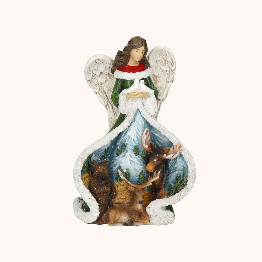 Figurka | Anioł | Zwierzęta Domowe | Zwierzęta Leśne | 23 cm | Decorato