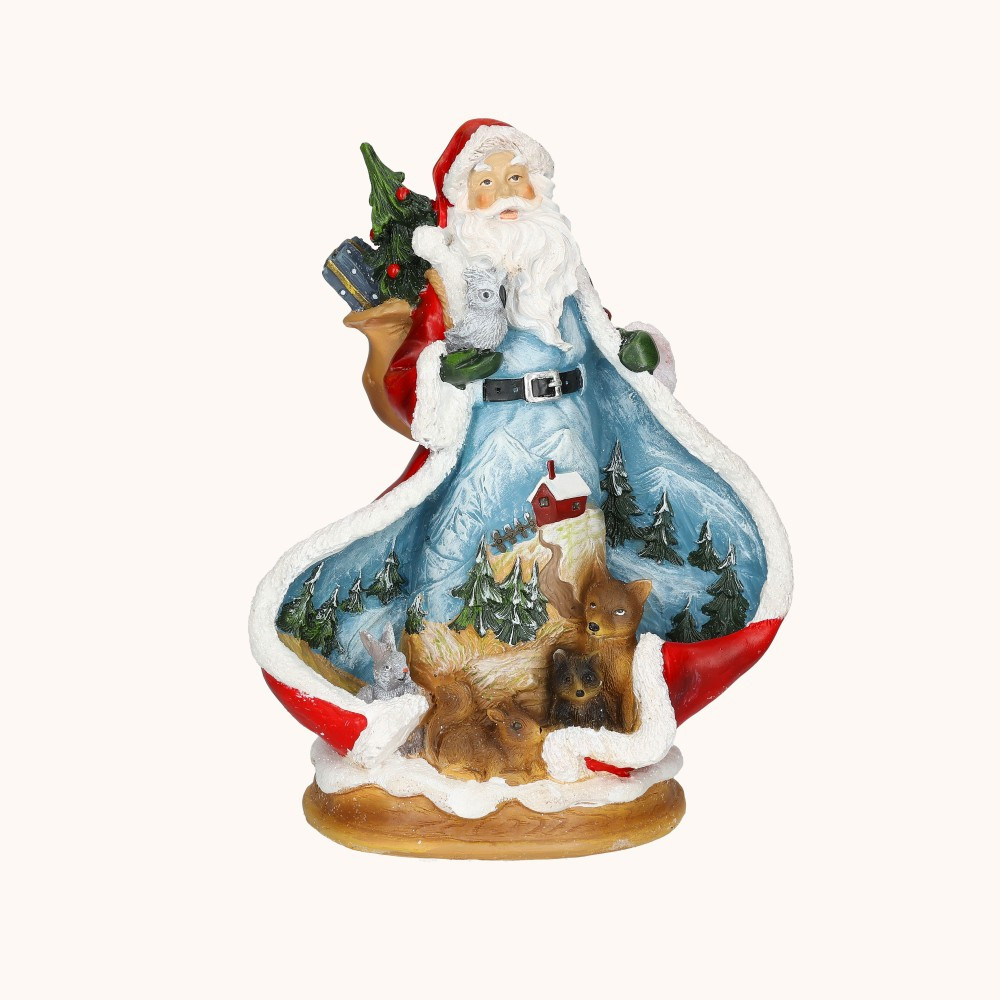 Figurka | Święty Mikołaj | Zwierzęta Leśne | 24 cm | Decorato