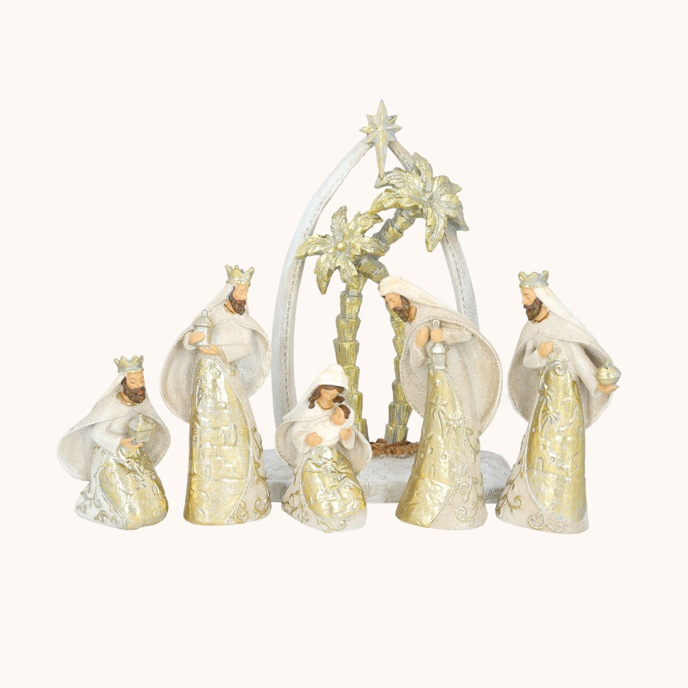 Szopka bożonarodzeniowa | Bogato Zdobiona | 26 cm | Decorato