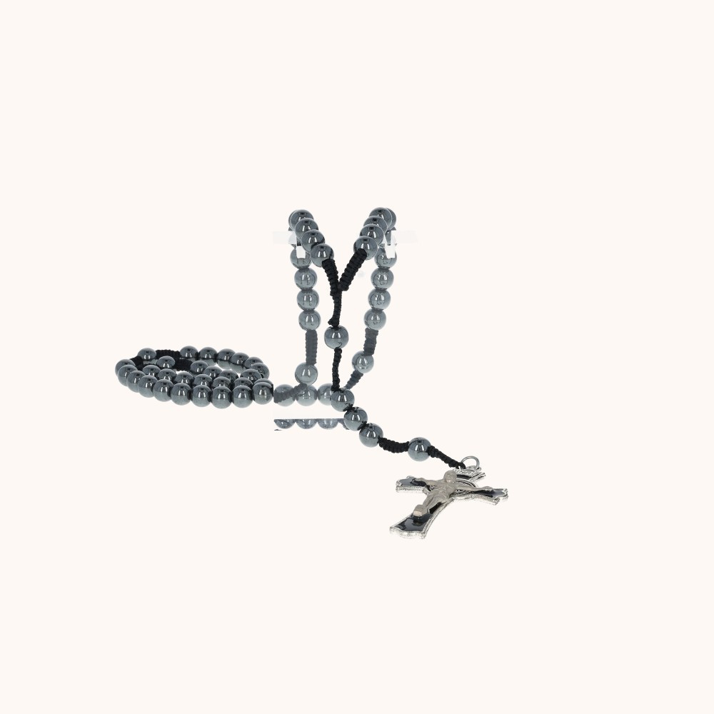 Różaniec | Hematyt | Św. Benedykt
