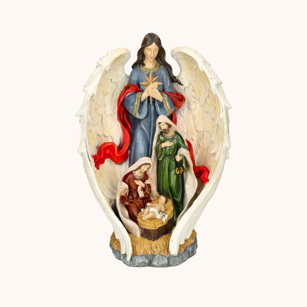 Anioł ze Świętą Rodziną | 45 cm | Decorato